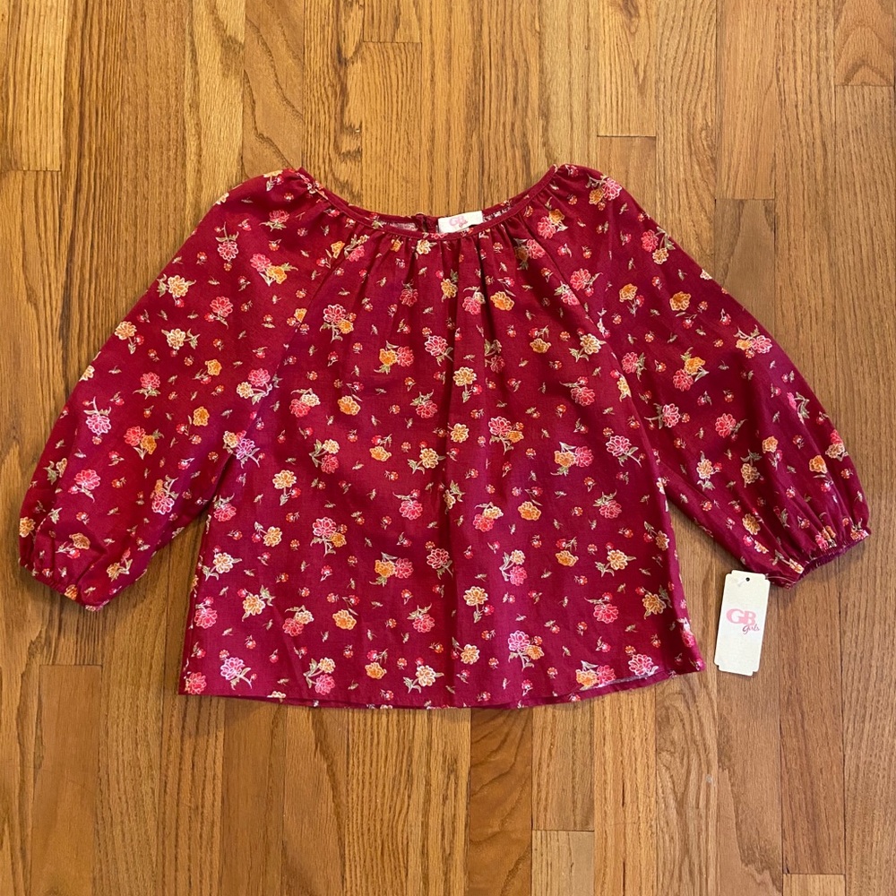 NWT GB Girls Long Sleeve Floral Top